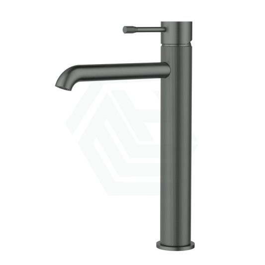 M#1(Gunmetal Grey) Ikon Linie Pin Lever Line Texture Gun Metal Tall Basin Mixer Tap For Vanity And