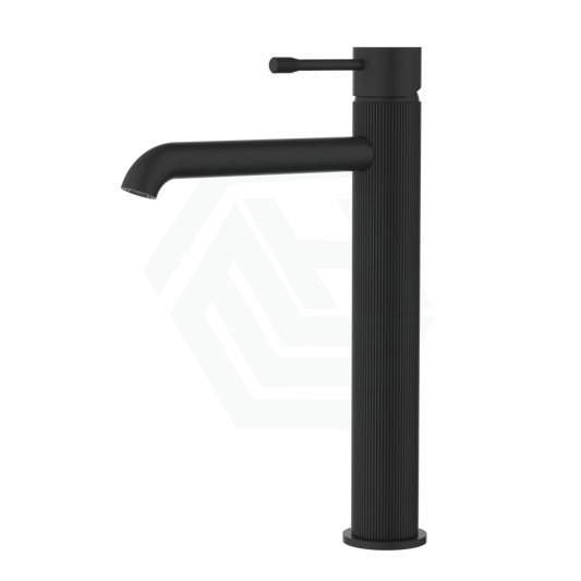 Ikon Linie Pin Lever Line Texture Matt Black Tall Basin Mixer Tap For Vanity And Sink Mixers