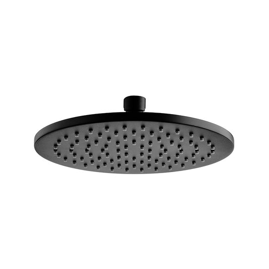 Cora 200mm Round Brass Matt Black Shower Head