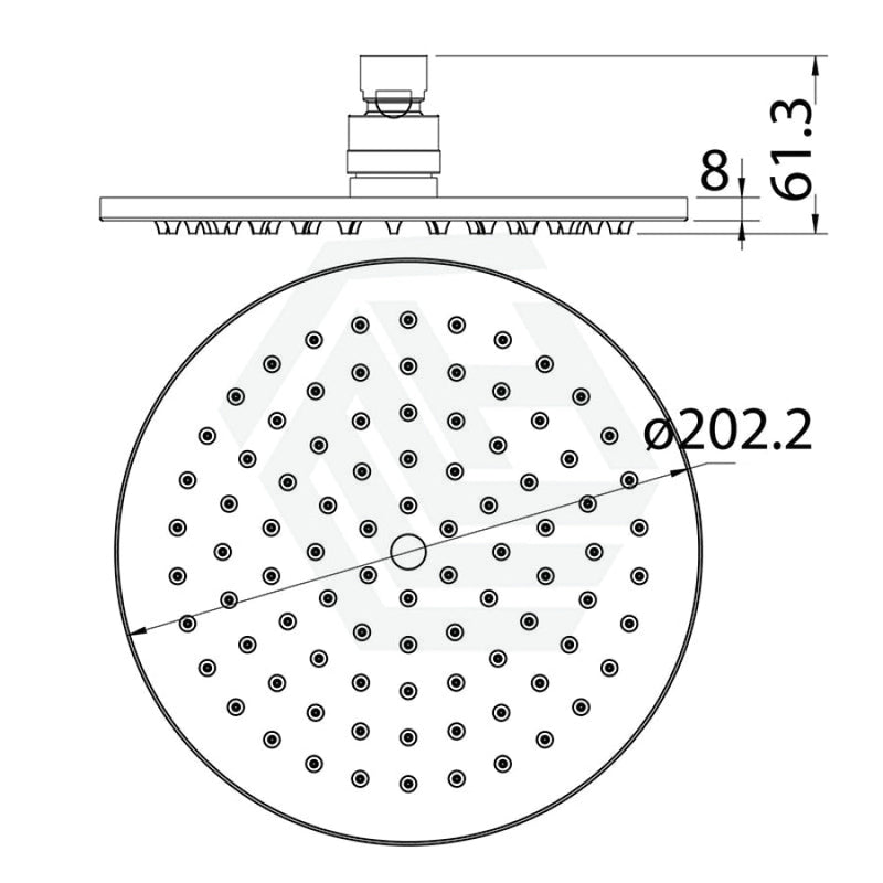 Cora 200Mm Round Brass Chrome Shower Head Heads