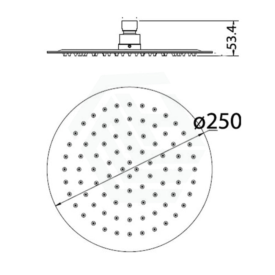 N#1(Nickel) 250Mm 10 Inch Brushed Nickel Round Rainfall Shower Head Stainless Steel 304 Heads