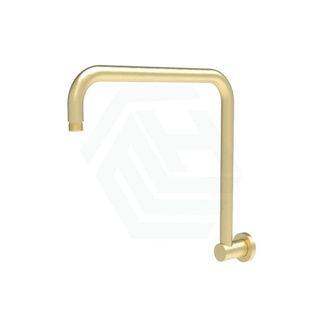 G#3(Gold) Round Rectangle Curved Brushed Gold Brass Shower Arm Arms