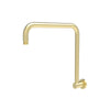 G#3(Gold) Round Rectangle Curved Brushed Gold Brass Shower Arm