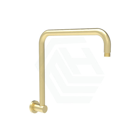 G#3(Gold) Round Rectangle Curved Brushed Gold Brass Shower Arm Arms