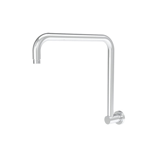 Round Rectangle Curved Chrome Brass Shower Arm