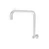 Round Rectangle Curved Chrome Brass Shower Arm