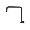 Round Rectangle Curved Matt Black Brass Shower Arm