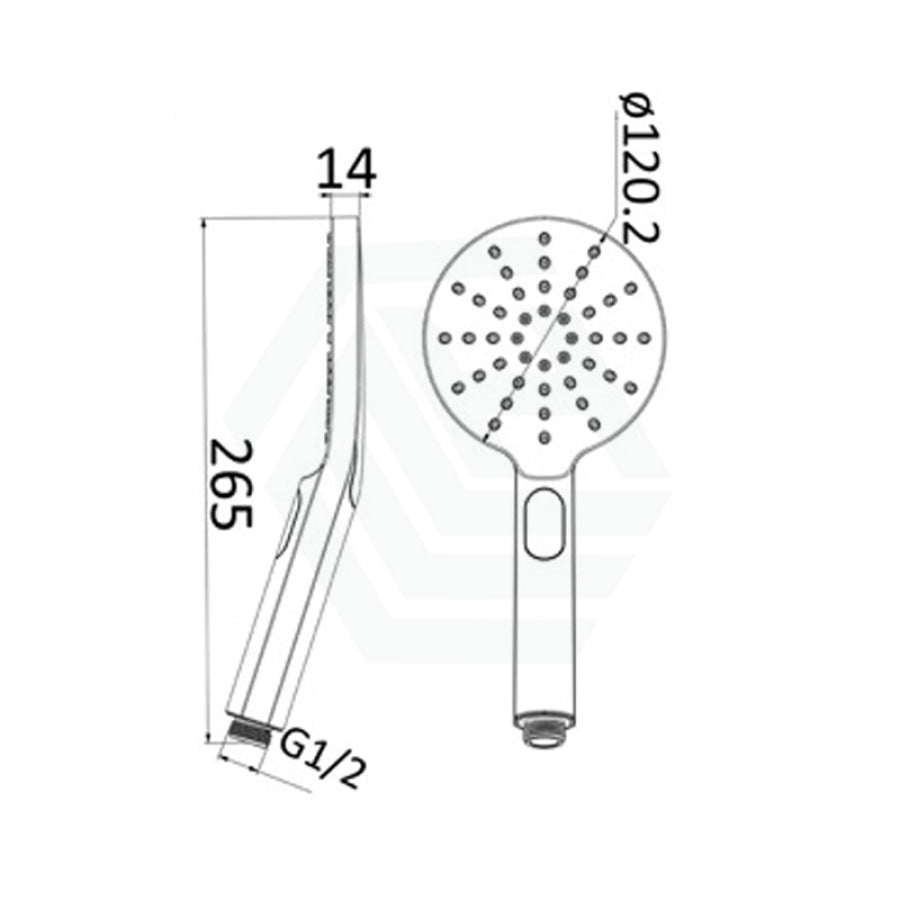 Cora Round Chrome 3 Function Hand Shower Only Handheld Showers