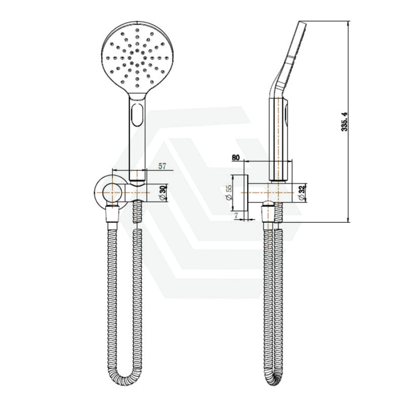 Cora Round Chrome Hand Shower On Wall Outlet Bracket Handheld Sets