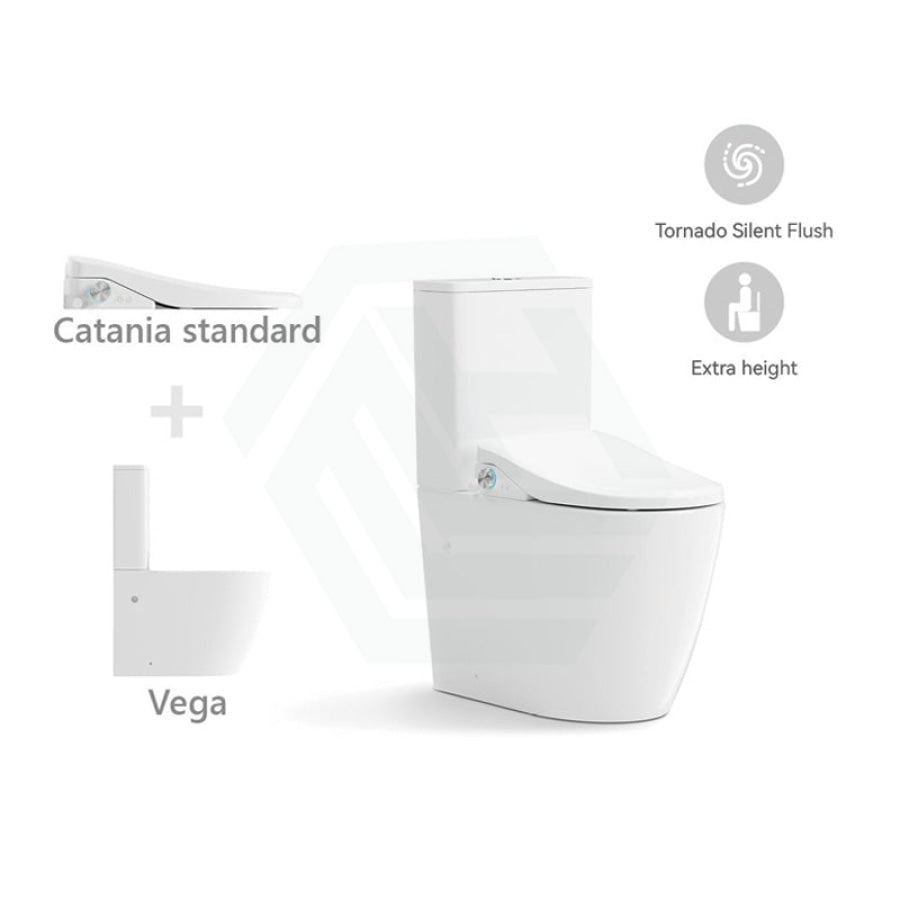 Lafeme Extra Height Rimless Tornado Back To Wall Toilet Suite S/P Trap With Multi-Functional Smart