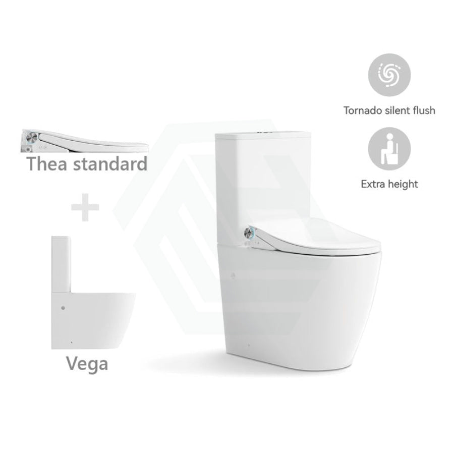 Lafeme Extra Height Rimless Tornado Back To Wall Toilet Suite S/P Trap With Multi-Functional Smart