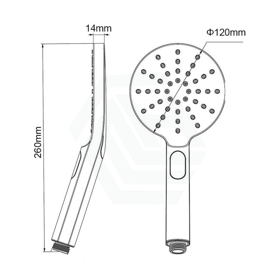 N#1(Nickel) Aquaperla Round Brushed Nickel Abs 3 Functions Handheld Shower Only Showers