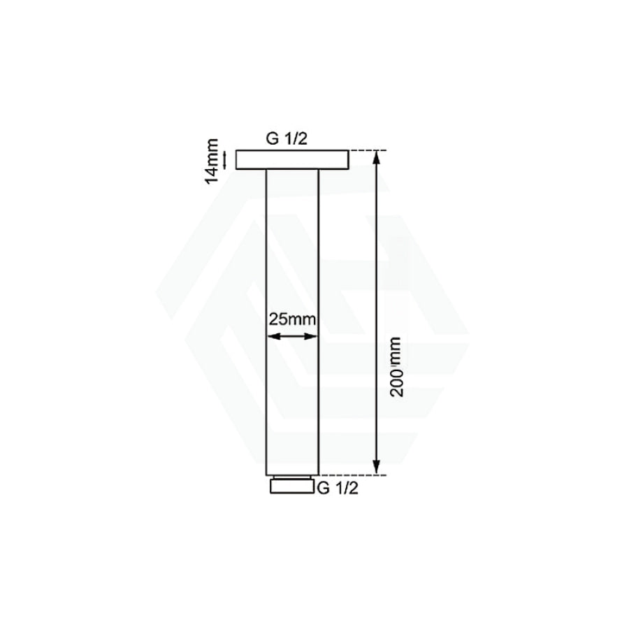 N#1(Nickel) Aquaperla 200/400Mm Round Ceiling Shower Arm Brushed Nickel Arms