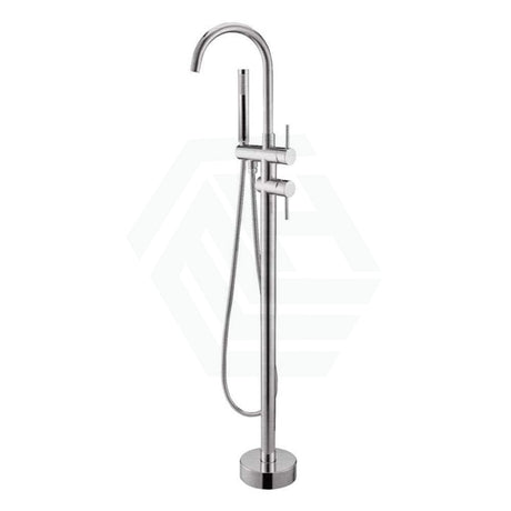 N#1(Nickel) Aquaperla Round Brushed Nickel Brass Floor Mounted Bath Mixer Handheld Mixers