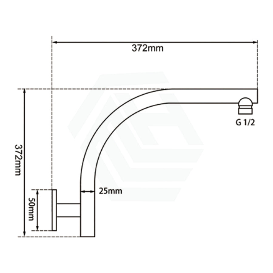 N#1(Nickel) Aquaperla Round Shower Arm Wall Mounted Brushed Nickel Arms