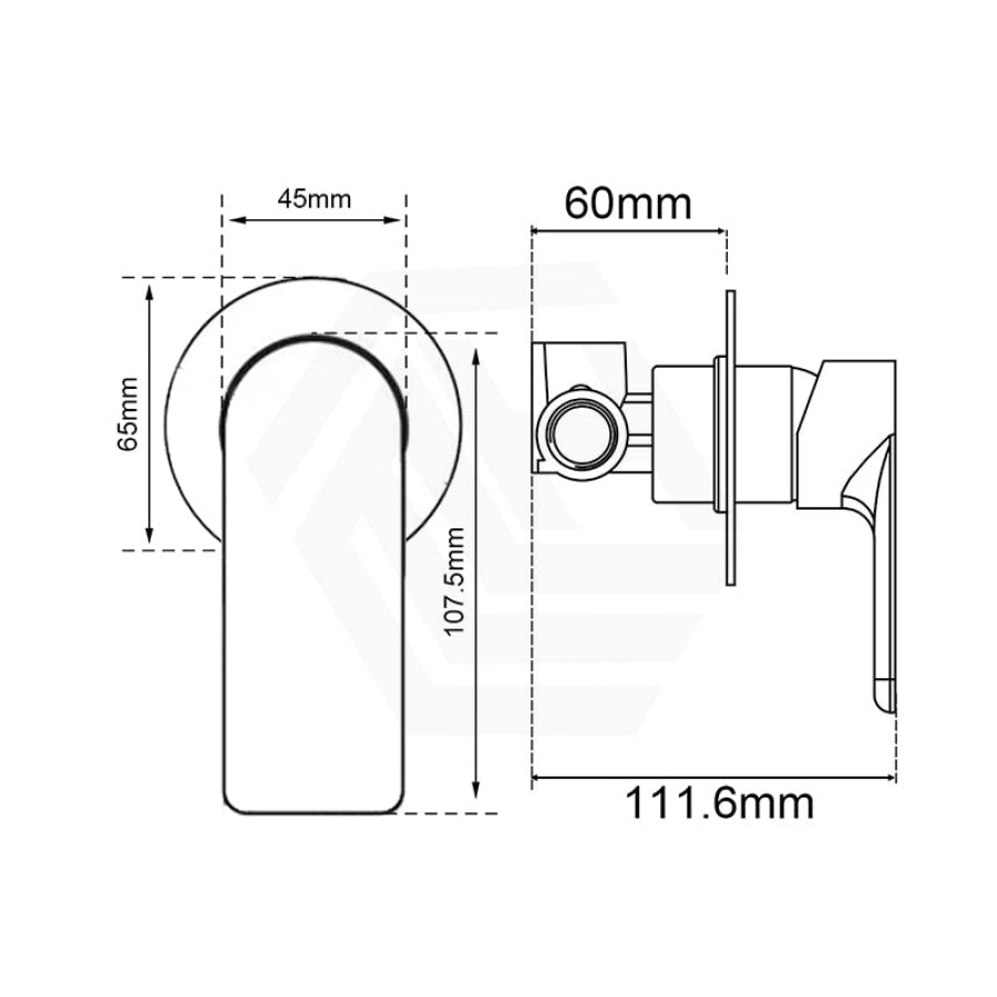 Aquaperla Vog Series Solid Brass Wall Mixer With 65Mm Cover Plate Brushed Brass/Brushed Nickel/Gun