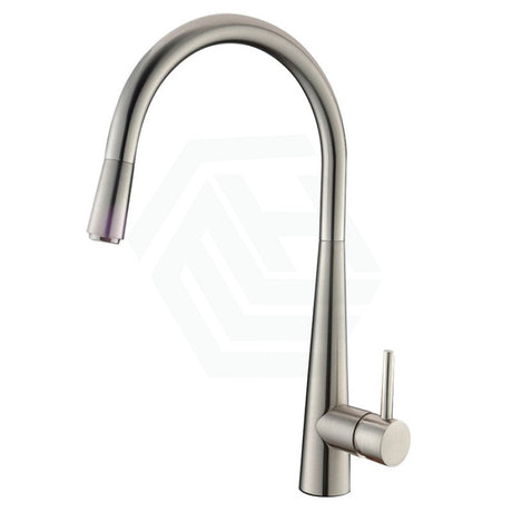 N#1(Nickel) Aquaperla Round Brushed Nickel Pull Out Kitchen Swivel Mixer Tap Sink Mixers