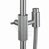 N#1(Nickel) Aquaperla Caddence Round Brushed Nickel Shower Rail With Abs 3 Functions Handheld Set