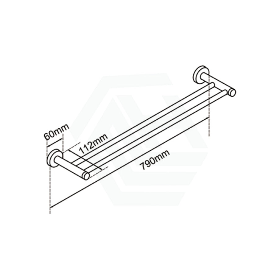 N#1(Nickel) Aquaperla Lucid Pin Round Brushed Nickel Cuttable Double Towel Rail Rails