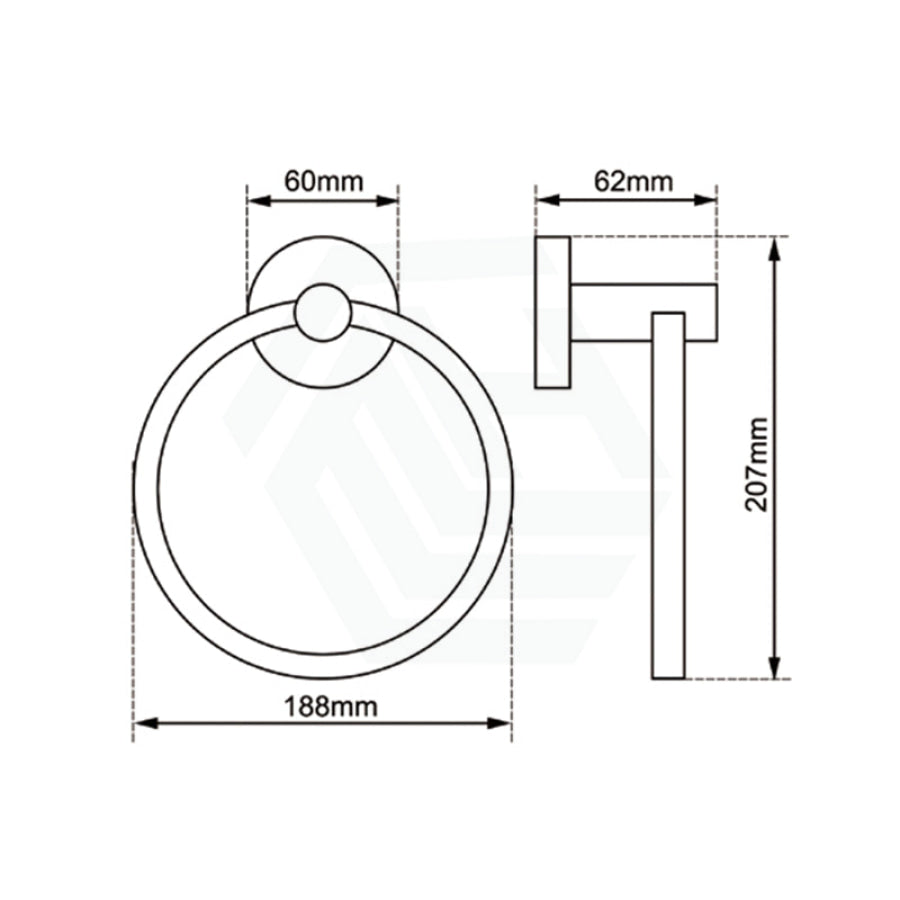 N#1(Nickel) Aquaperla Lucid Pin Round Brushed Nickel Hand Towel Ring Wall Mounted Holders