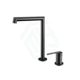 M#1(Gunmetal Grey) Aquaperla Caddence Hob Mounted Brushed Gun Metal Grey Basin Mixer Tap Set