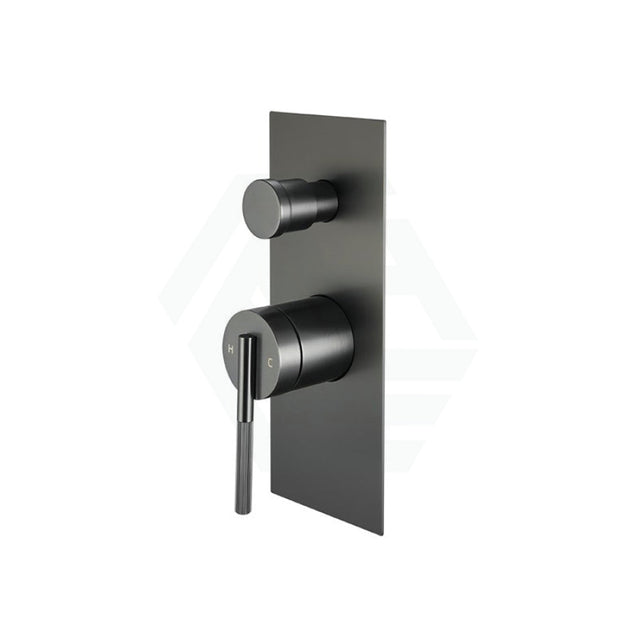 M#1(Gunmetal Grey) Aquaperla Caddence Brushed Gun Metal Grey Wall Mixer With Diverter Gunmetal