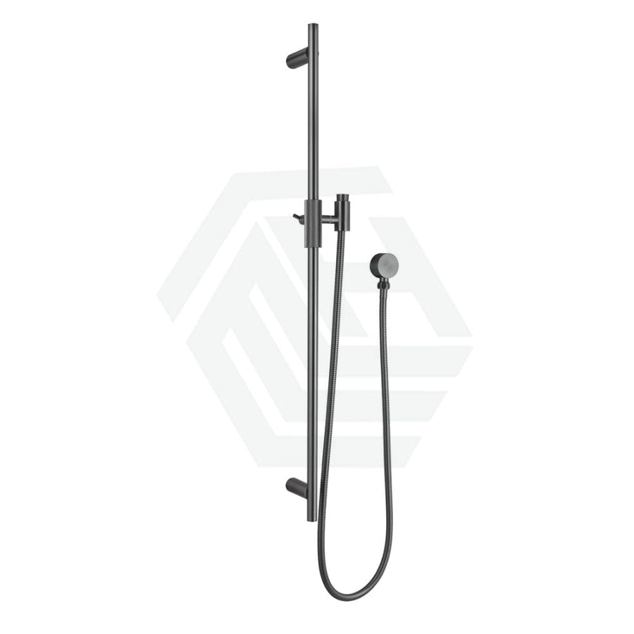 M#1(Gunmetal Grey) Aquaperla Caddence Round Brushed Gunmetal Shower Rail With Abs 3 Functions