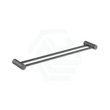 M#1(Gunmetal Grey) Aquaperla Caddence 600/800Mm Round Brushed Gun Metal Grey Double Towel Rail