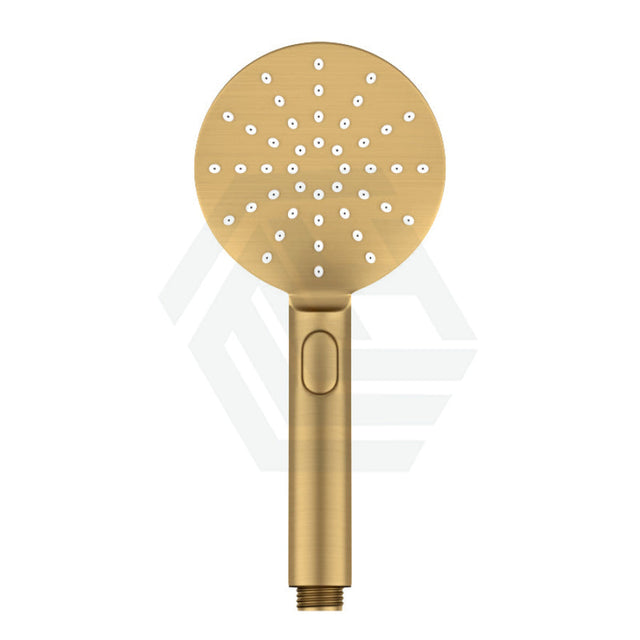 G#1(Gold) Aquaperla Round Brushed Brass Abs 3 Functions Handheld Shower Only Showers