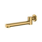 G#1(Gold) Round Brushed Gold 180 degree Swivel Bath/Basin Wall Spout Brass