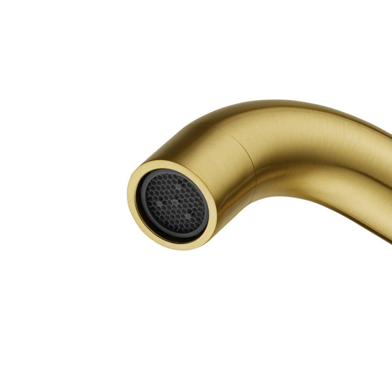 G#1(Gold) LUCID PIN 195mm Round Brushed Brass Wall Spout for Bathroom