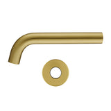 G#1(Gold) LUCID PIN 195mm Round Brushed Brass Wall Spout for Bathroom