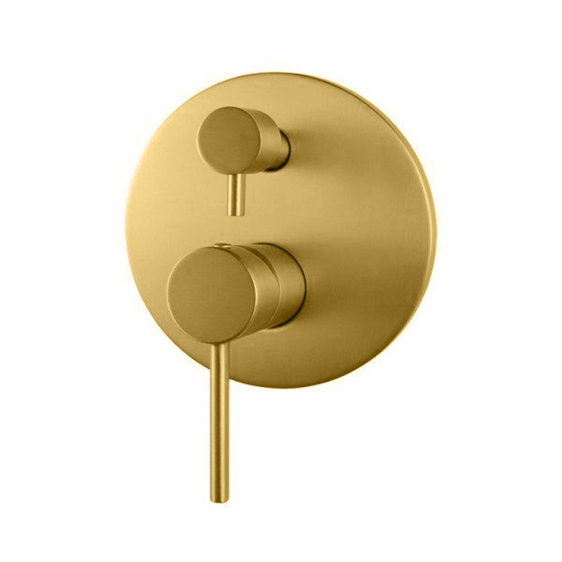 G#1(Gold) Round Brushed Gold Shower/Bath Mixer With Diverter Wall Mounted Mixers With