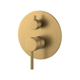 G#1(Gold) Round Brushed Gold Shower/Bath Mixer With Diverter Brass Wall Mounted Mixers With