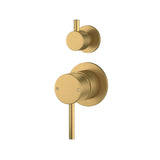 G#1(Gold) Aquaperla Round Brushed Brass Shower/Bath Mixer with Diverter Brass