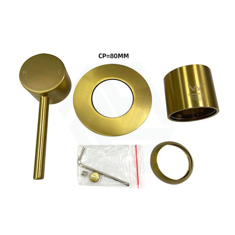 Aquaperla Lucid Pin Round Wall Mixer Trim Kit Only Brushed Brass/Brushed Nickel/Gunmetal Grey Dress