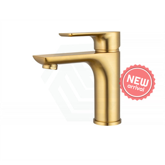 Aquaperla Vog Series Round Short Basin Mixer Tap Brushed Brass/Brushed Nickel/Gunmetal Grey Brass