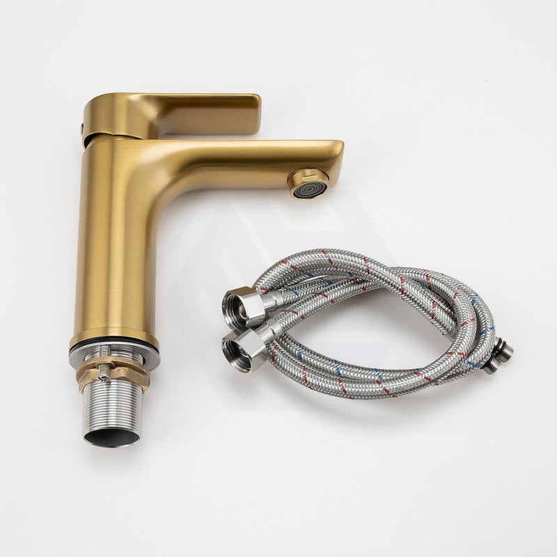 Aquaperla Vog Series Round Short Basin Mixer Tap Brushed Brass/Brushed Nickel/Gunmetal Grey Mixers