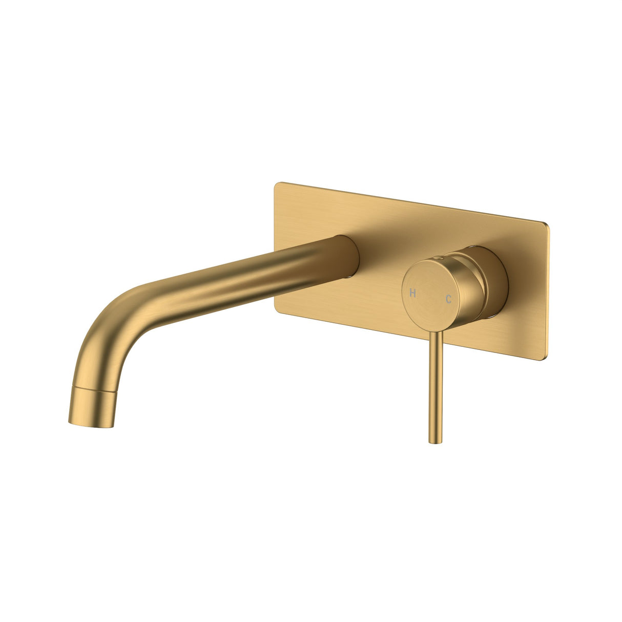 G#1(Gold) Brass Round Brushed Gold Bath/Basin Wall Mixer With Spout Mixers