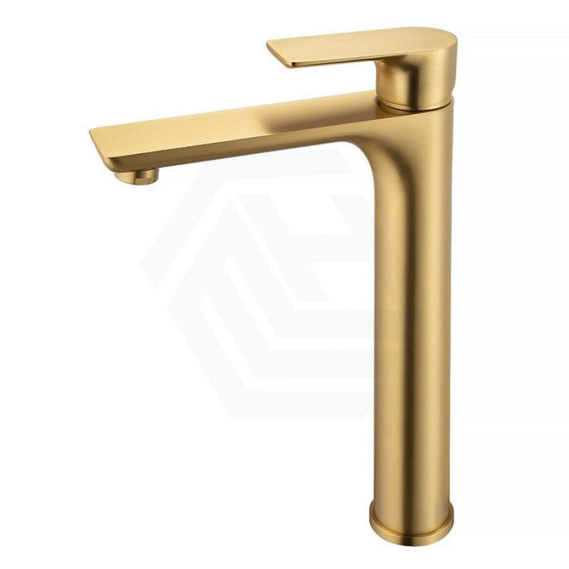 Aquaperla Vog Series Round Tall Basin Mixer Tap Brushed Brass/Brushed Nickel/Gunmetal Grey Brass