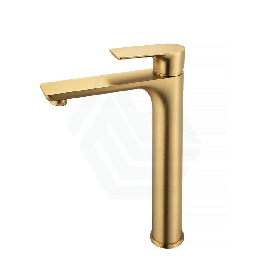 Aquaperla Vog Series Round Tall Basin Mixer Tap Brushed Brass/Brushed Nickel/Gunmetal Grey Mixers