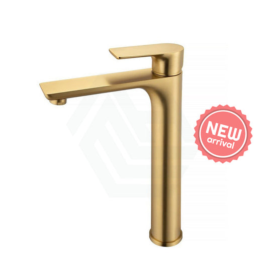 Aquaperla Vog Series Round Tall Basin Mixer Tap Brushed Brass/Brushed Nickel/Gunmetal Grey Mixers