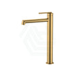 G#1(Gold) Aquaperla Caddence Round Brushed Brass Tall Basin Mixer Tap Gold Mixers