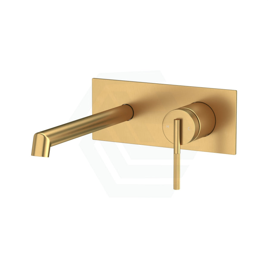 G#1(Gold) Aquaperla Caddence Brushed Brass Wall Mixer With Spout Gold Mixers With