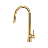 G#1(Gold) Aquaperla Round Brushed Brass Pull Out Kitchen Sink Mixer Tap Swivel Mixers