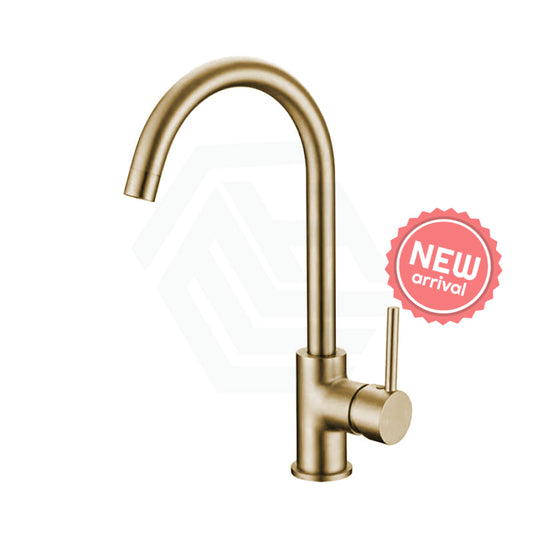 G#1(Gold) Aquaperla Round Brushed Brass Kitchen Sink Mixer Tap 360 Degree Swivel Standard Mixers