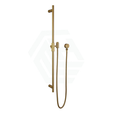 G#1(Gold) Aquaperla Caddence Round Brushed Brass Shower Rail With Abs 3 Functions Handheld Set