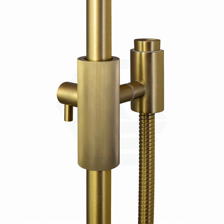 G#1(Gold) Aquaperla Caddence Round Brushed Brass Shower Rail With Abs 3 Functions Handheld Set