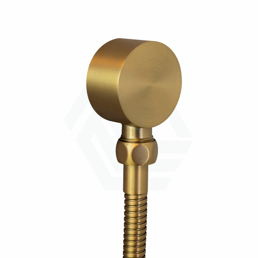 G#1(Gold) Aquaperla Caddence Round Brushed Brass Shower Rail With Abs 3 Functions Handheld Set