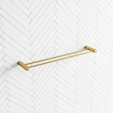 G#1(Gold) Aquaperla 600Mm Round Brushed Brass Double Towel Rail Stainless Steel Gold Rails